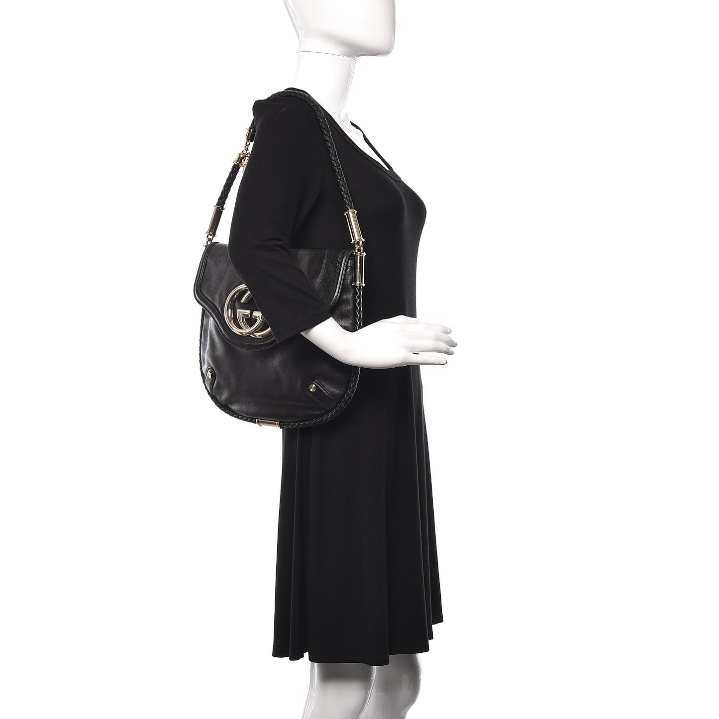 Calfskin Medium Britt Tassel Shoulder Bag Black
