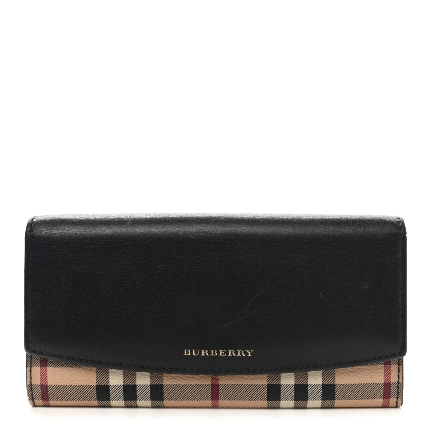 Calfskin Horseferry Check Porter Continental Wallet Black