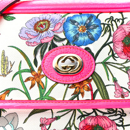 Gucci Canvas Flora Floral Shoulder Bag White Fuchsia Fluo 10 of 10