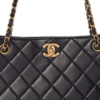 Chanel Lambskin Quilted Shopping Tote Black 9 of 11