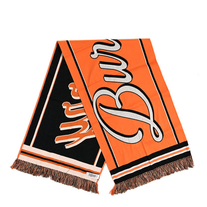 Burberry Cotton Logo Script Football Knit Scarf Orange 2 of 3
