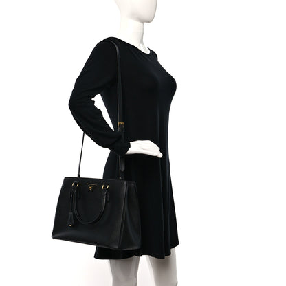 Prada Saffiano Lux Medium Tote Black 2 of 9