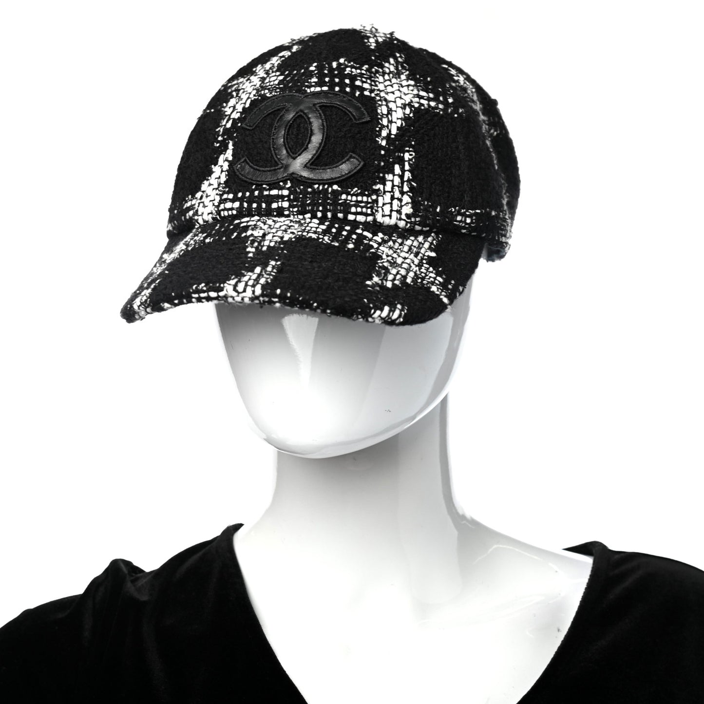 Tweed Cap Hat M Black White