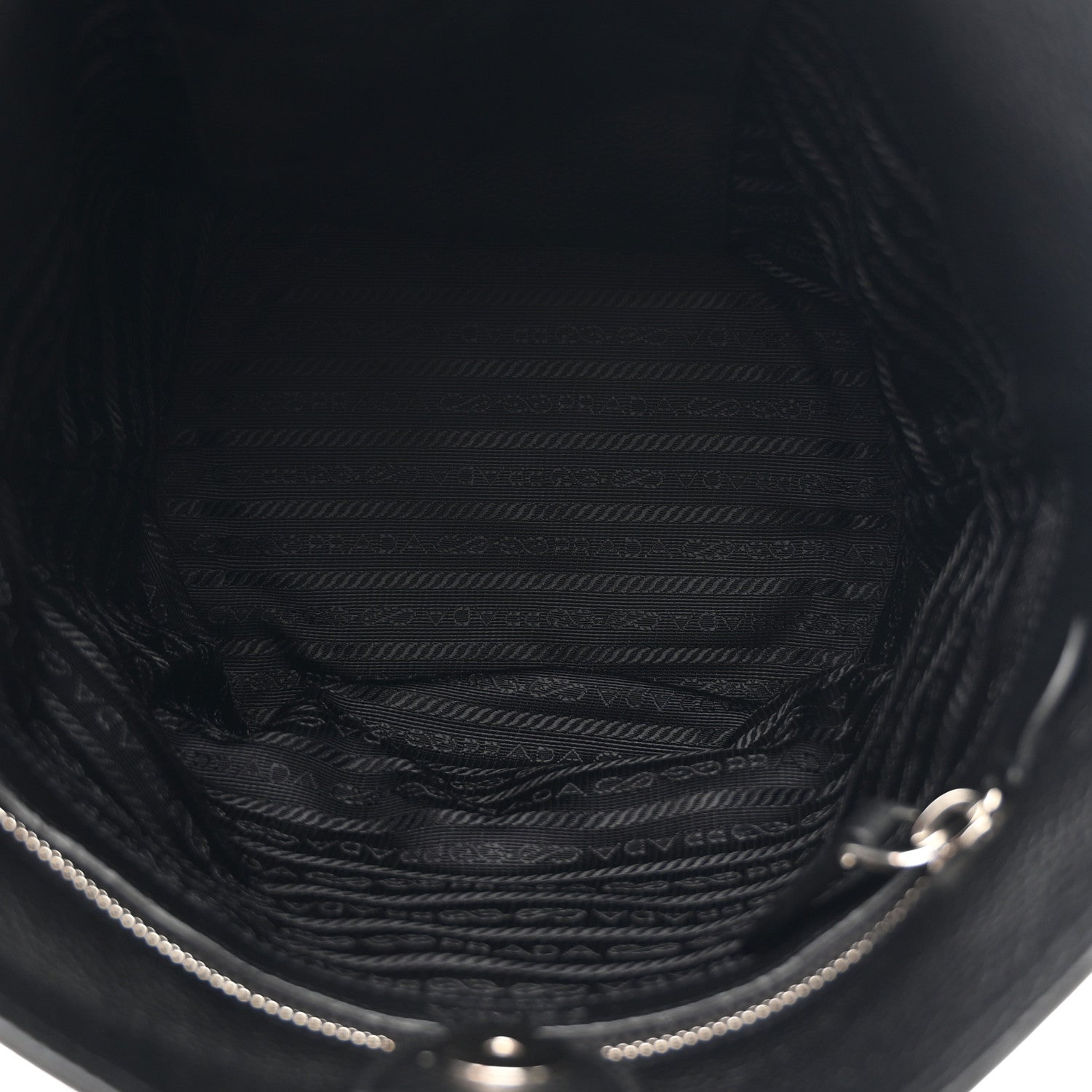 Prada Vitello Daino Bucket Bag Black 5 of 10