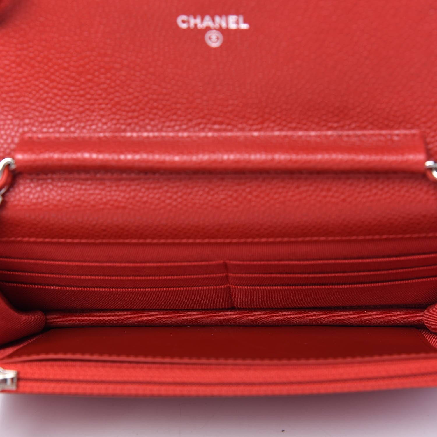 Chanel Caviar Quilted Wallet on Chain WOC Red 5 of 12