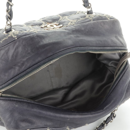 Chanel Lambskin Tweed Double Stitch Bowler Grey 8 of 10