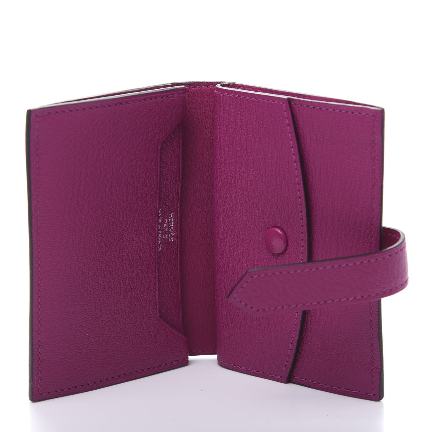 Hermes Chevre Mysore Mini Bearn Wallet Rose Pourpre 5 of 8