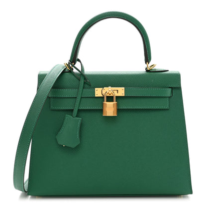 Hermes Epsom Kelly Sellier 25 Vert Vertigo 1 of 10