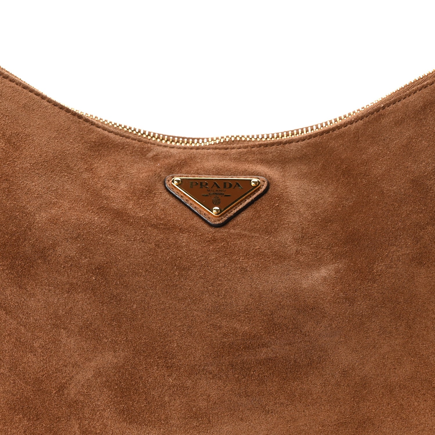 Prada Scamosciato Suede Large Aimee Shoulder Bag Cacao 8 of 10