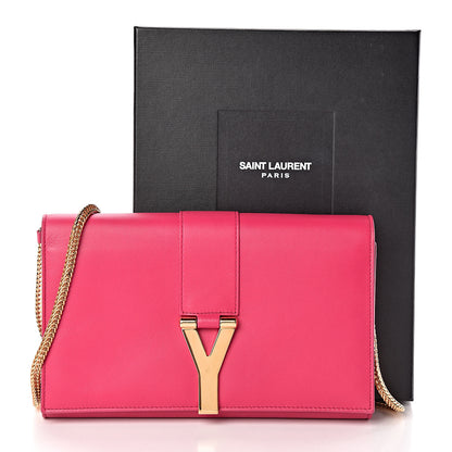 Saint Laurent Calfskin Classic Y Ligne Chain Wallet Bubblegum 10 of 10