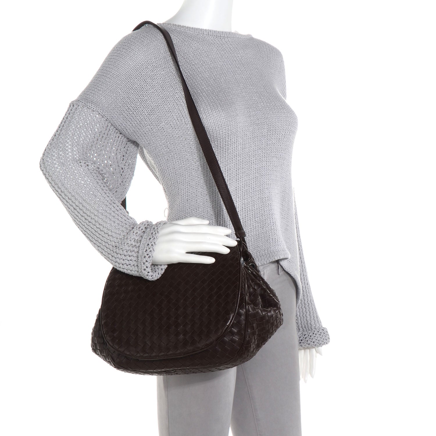 Bottega Veneta Nappa Intrecciato Messenger Bag Ebano 2 of 8