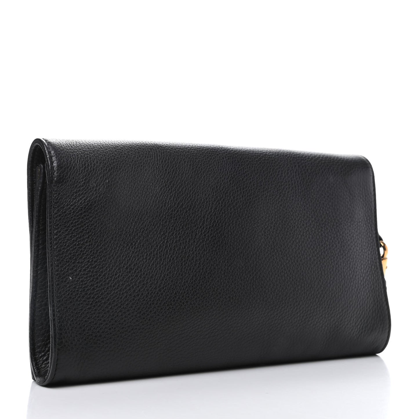 Pebbled Calfskin Medium Soho Clutch Black