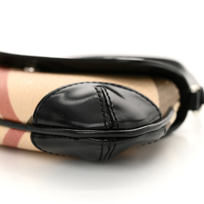 Burberry Nova Check Patent Calfskin Flap Shoulder Bag Black 10 of 13