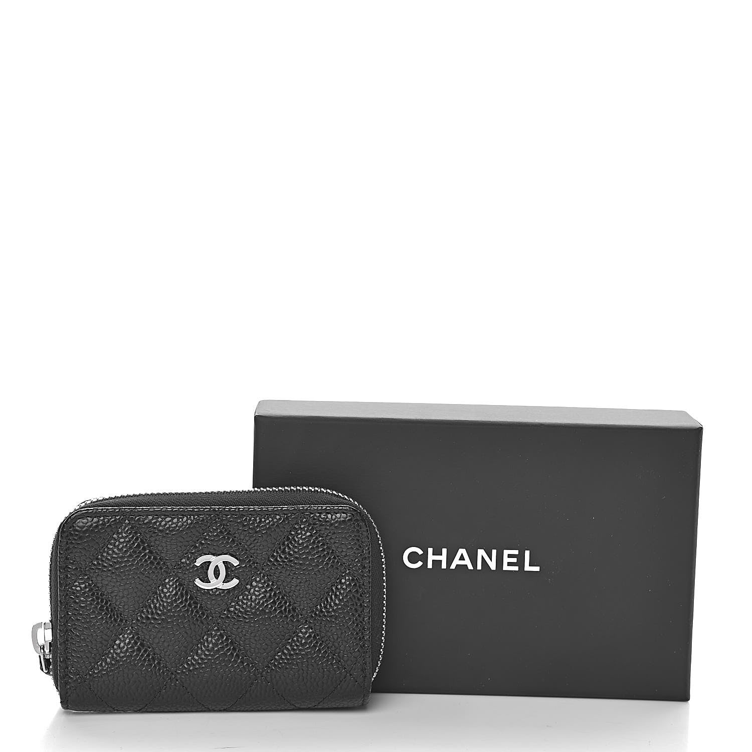 Chanel Caviar Quilted Zip Coin Purse Black 8 of 8