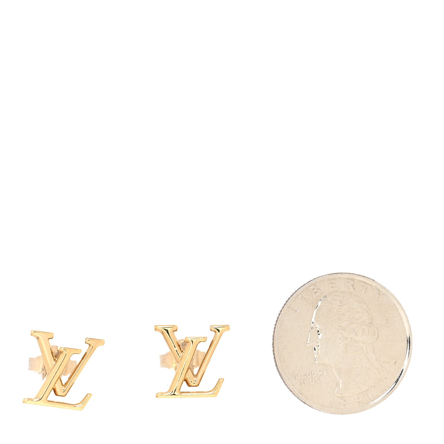 Louis Vuitton Metal LV Iconic Earrings Gold 2 of 4