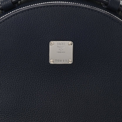 MCM Calfskin Visetos Floral Leopard Klassik Small Stark Backpack Blue Black 6 of 8