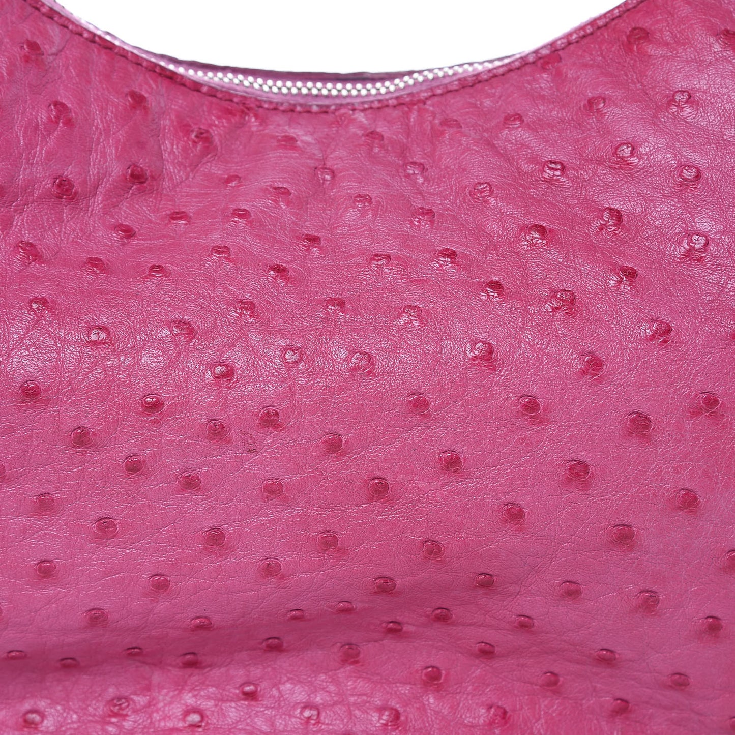 Ostrich Bamboo Ring Half Moon Hobo Pink