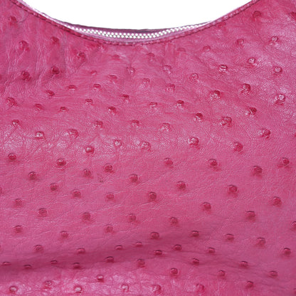 Gucci Ostrich Bamboo Ring Half Moon Hobo Pink 11 of 11