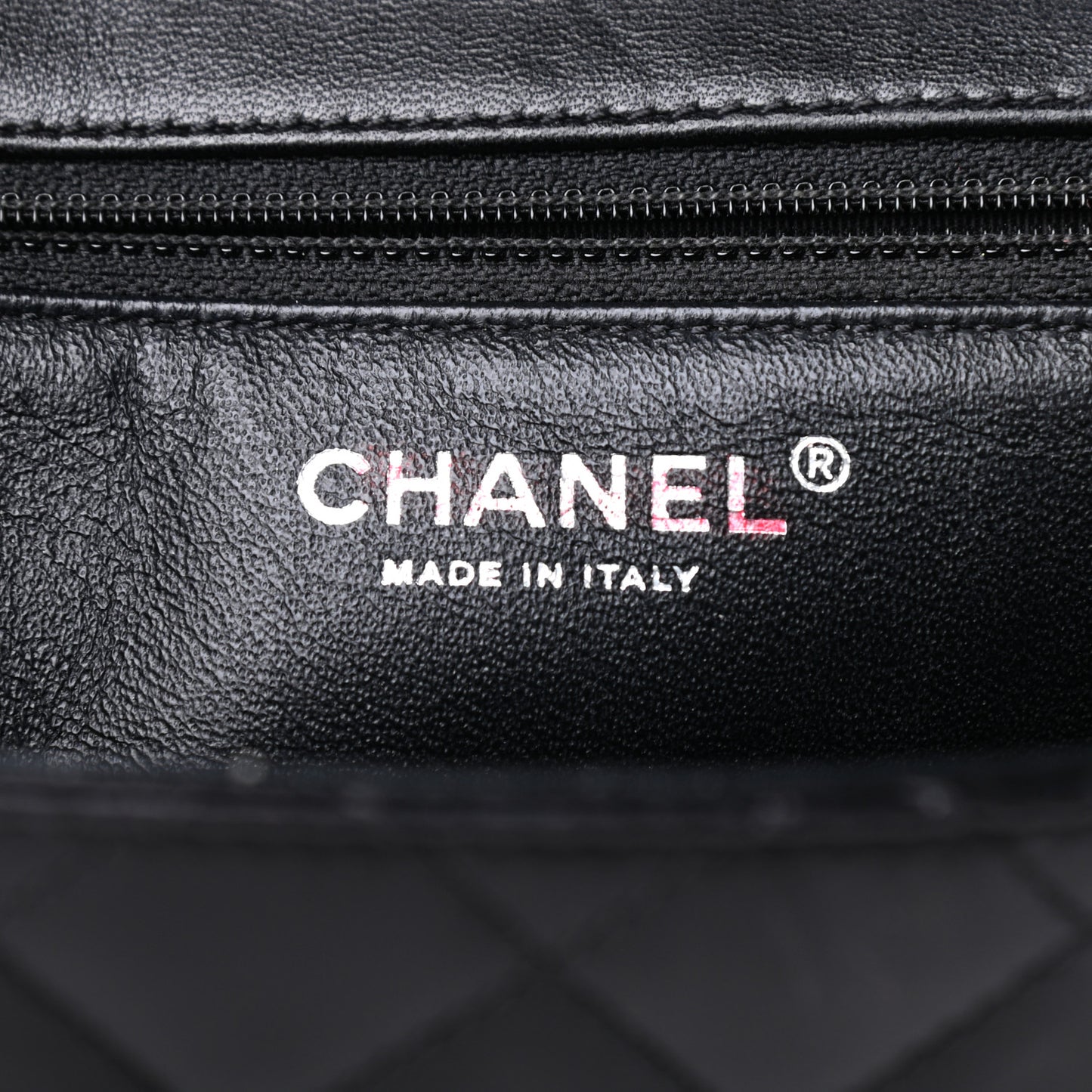 Lambskin Quilted Large Classic Twist Crescent Flap Black Burgundy