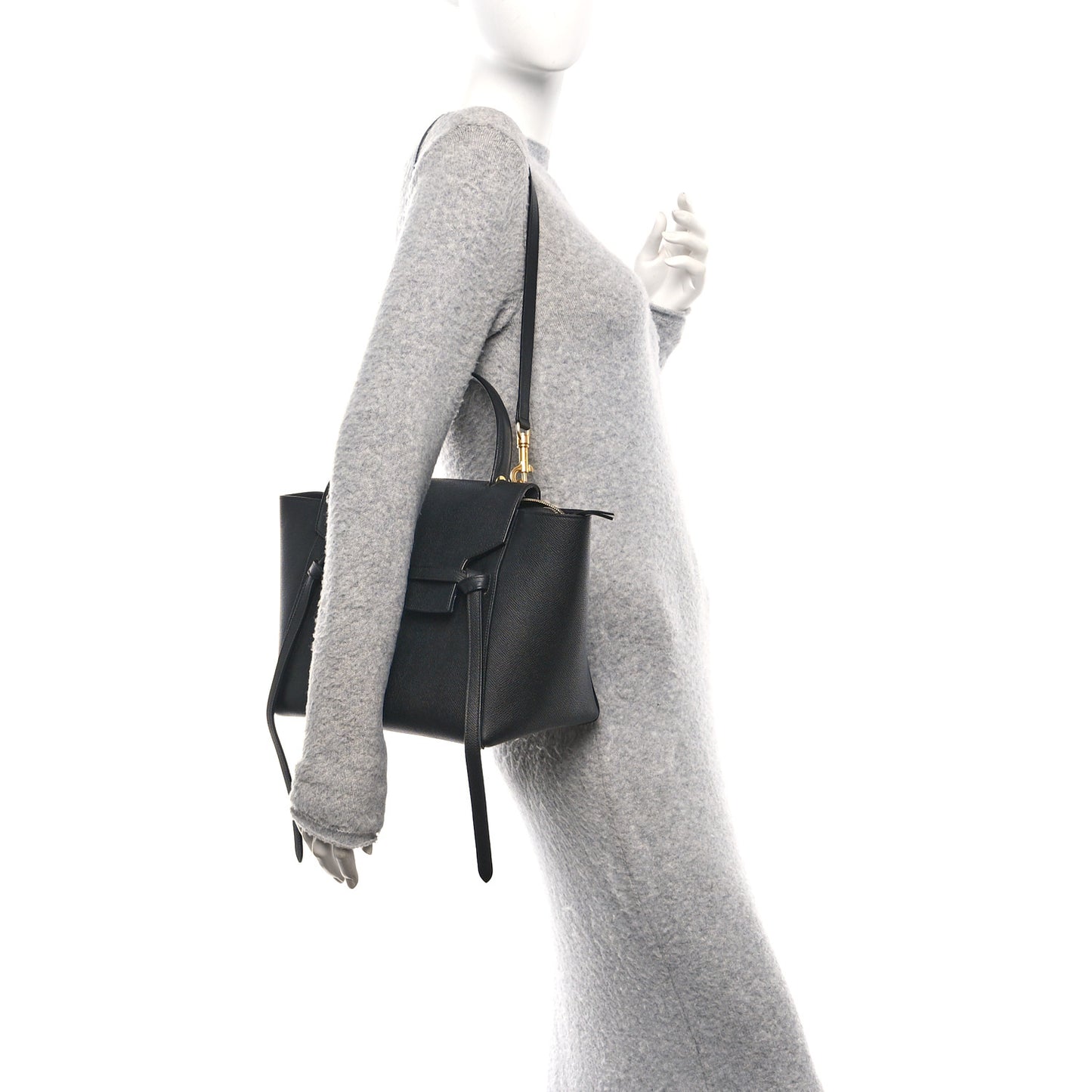 Grained Calfskin Mini Belt Bag Black