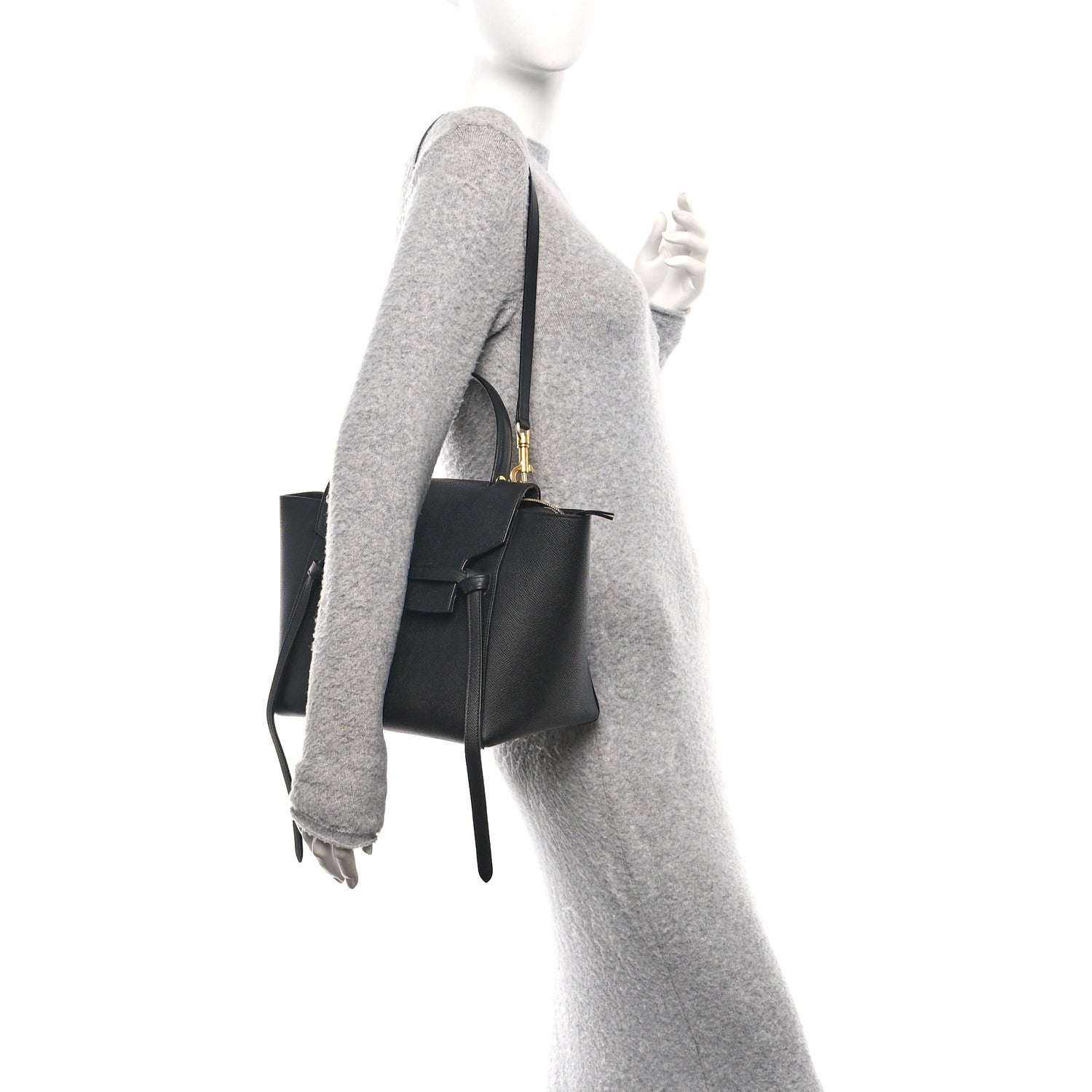 Celine Grained Calfskin Mini Belt Bag Black 2 of 14