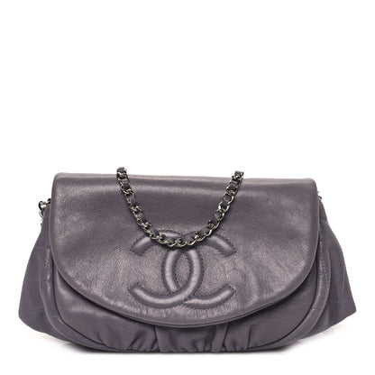 Chanel Lambskin Half Moon Wallet on Chain WOC Light Grey 1 of 11