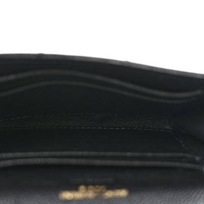 Saint Laurent Grain De Poudre Matelasse Chevron Small Monogram Envelope Wallet Black 5 of 9