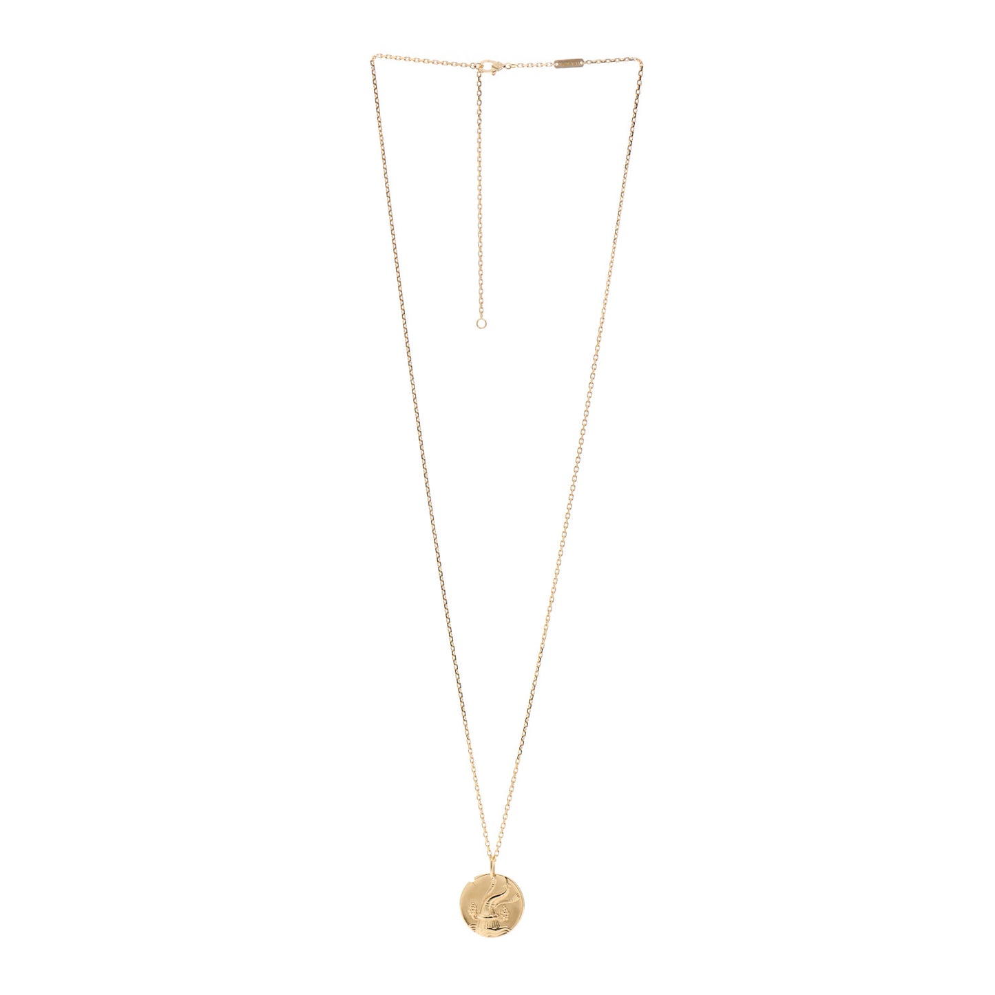 18K Yellow Gold Zodiac Aquarius Pendant Necklace