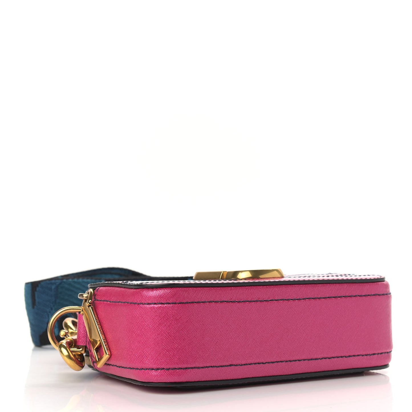 Calfskin Glitter Small Snapshot Camera Bag Pink Multicolor