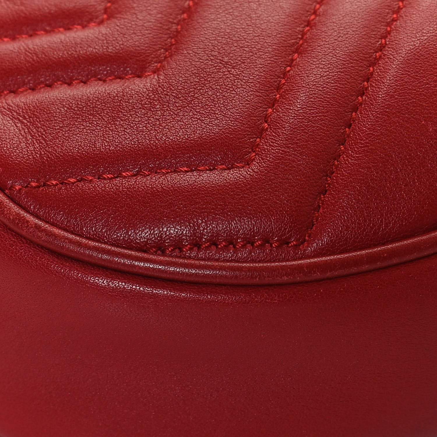Gucci Calfskin Matelasse GG Marmont Belt Bag 85 34 Hibiscus Red 13 of 17