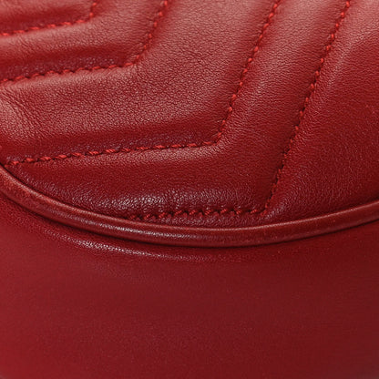 Gucci Calfskin Matelasse GG Marmont Belt Bag 85 34 Hibiscus Red 13 of 17