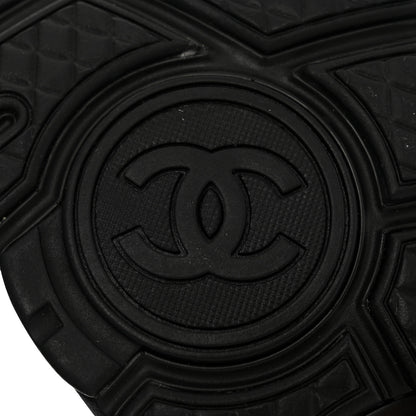 Chanel Fabric Calfskin Suede CC Sneakers 40 Black 8 of 8