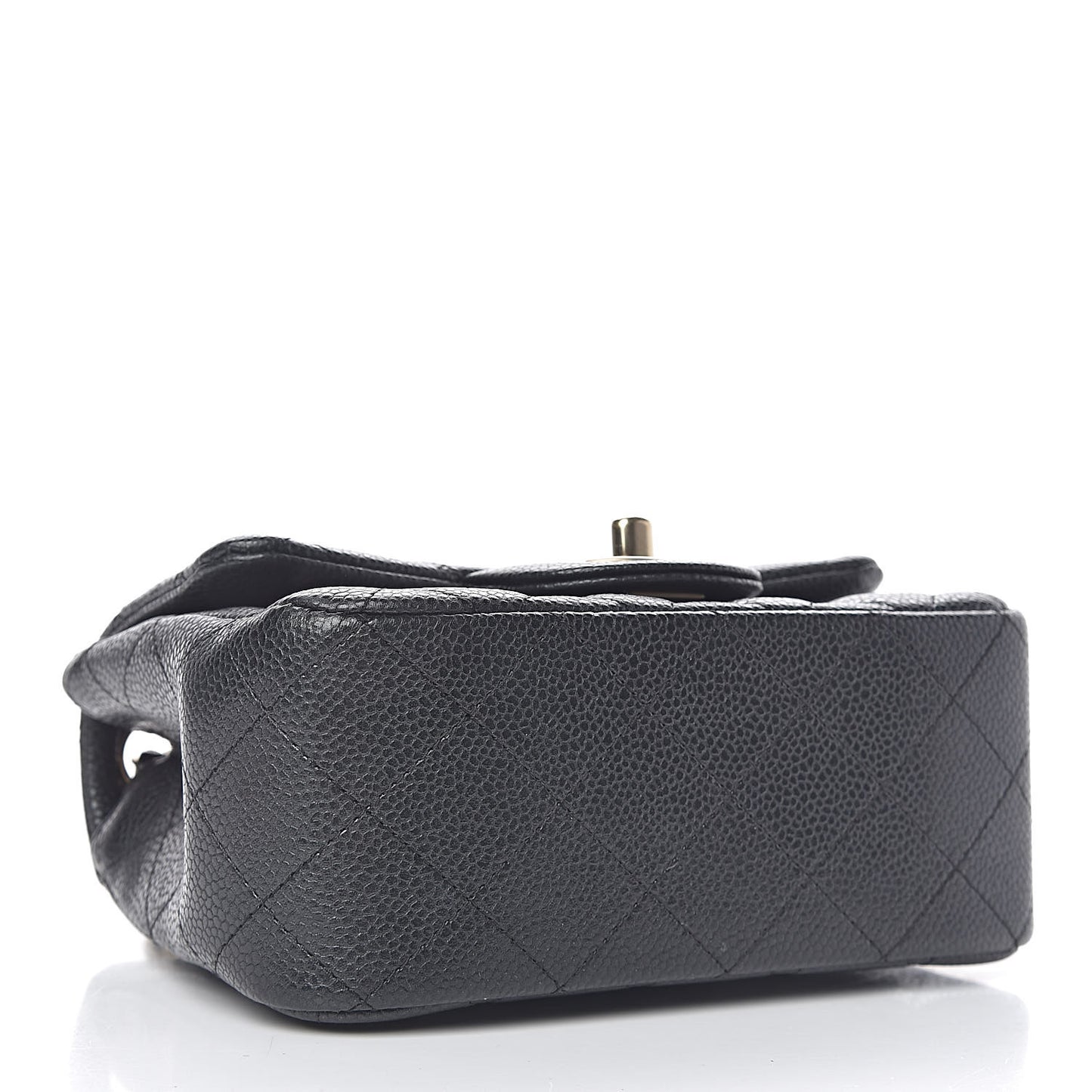 Metallic Caviar Quilted Mini Square Flap Black