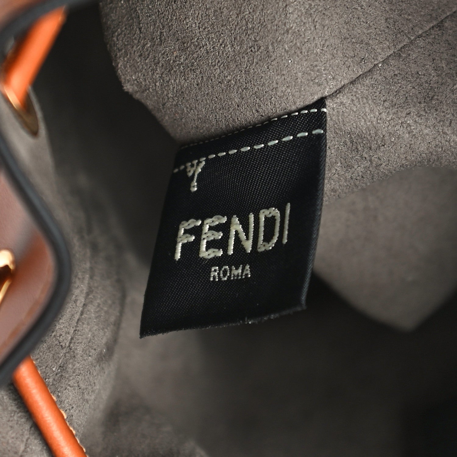 Fendi Vitello King F is Fendi Logo Embossed Mini Mon Tresor Bucket Bag Cuoio 7 of 10