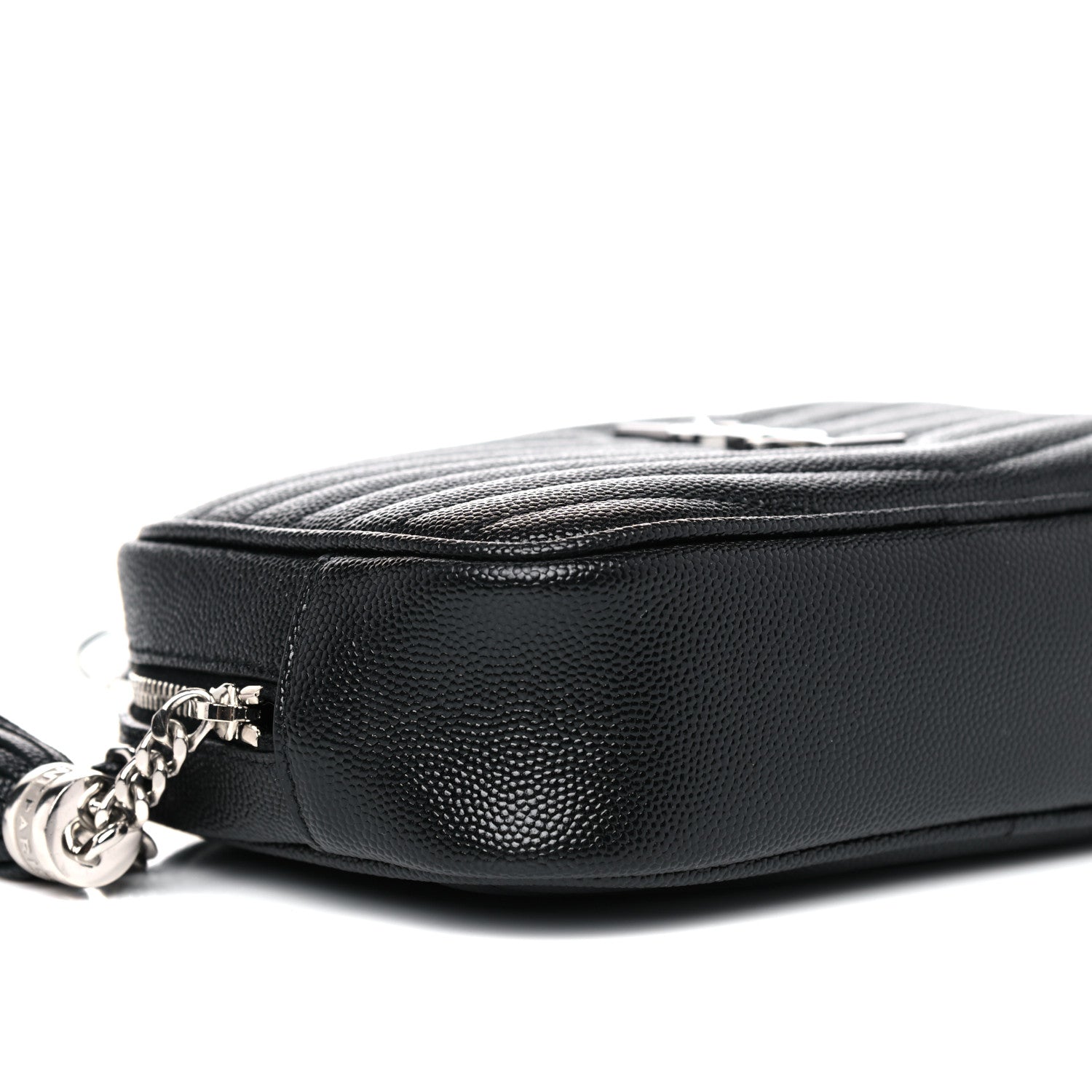 Saint Laurent Grain De Poudre Matelasse Monogram Mini Lou Camera Bag Black 7 of 11