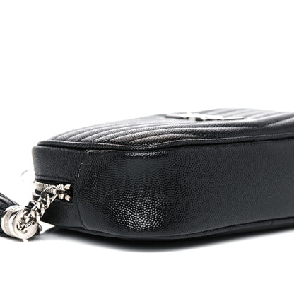 Saint Laurent Grain De Poudre Matelasse Monogram Mini Lou Camera Bag Black 7 of 11