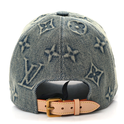 Louis Vuitton LOUIS VUITTON Monogram Washed Denim Cap M Blue 6 of 9