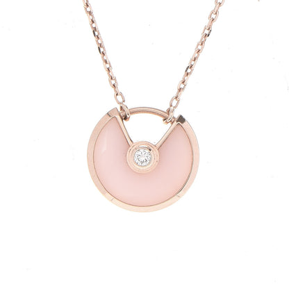 Cartier 18K Pink Gold Diamond Pink Opal XS Amulette de Cartier Pendant Necklace 4 of 7