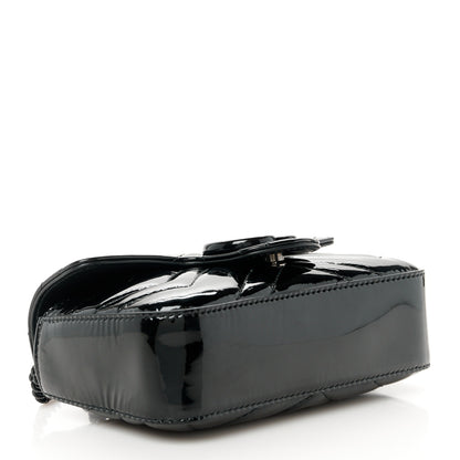 Gucci Patent Lambskin Enamel Matelasse Monochrome Super Mini GG Marmont Shoulder Bag Black 4 of 10