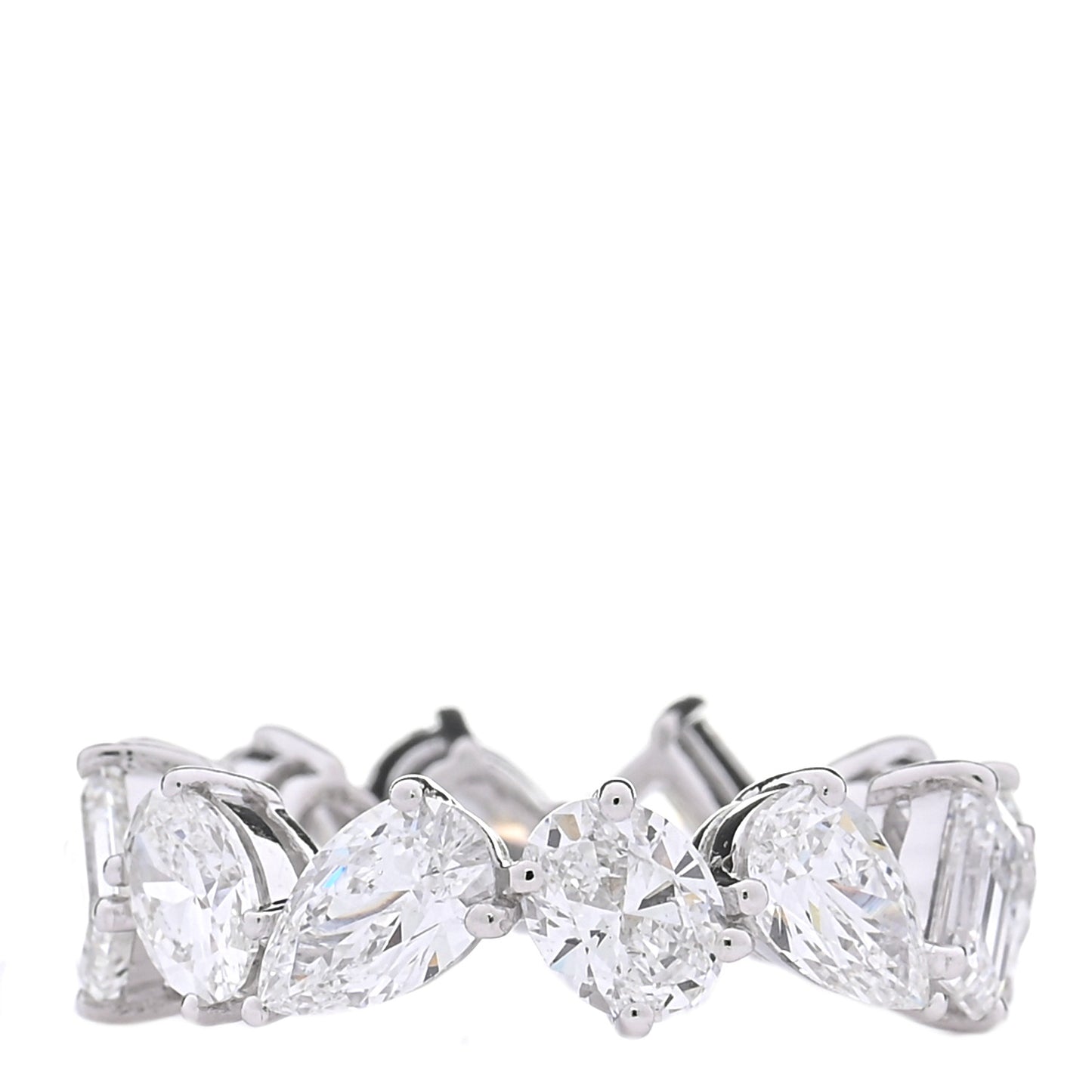 18K White Gold Diamond Multi Shape 5.90ctw Ring 53 6.25