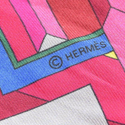 Hermes Silk Le Fil d'Ariane Twilly Rose Vif Jaune Bleu 4 of 4
