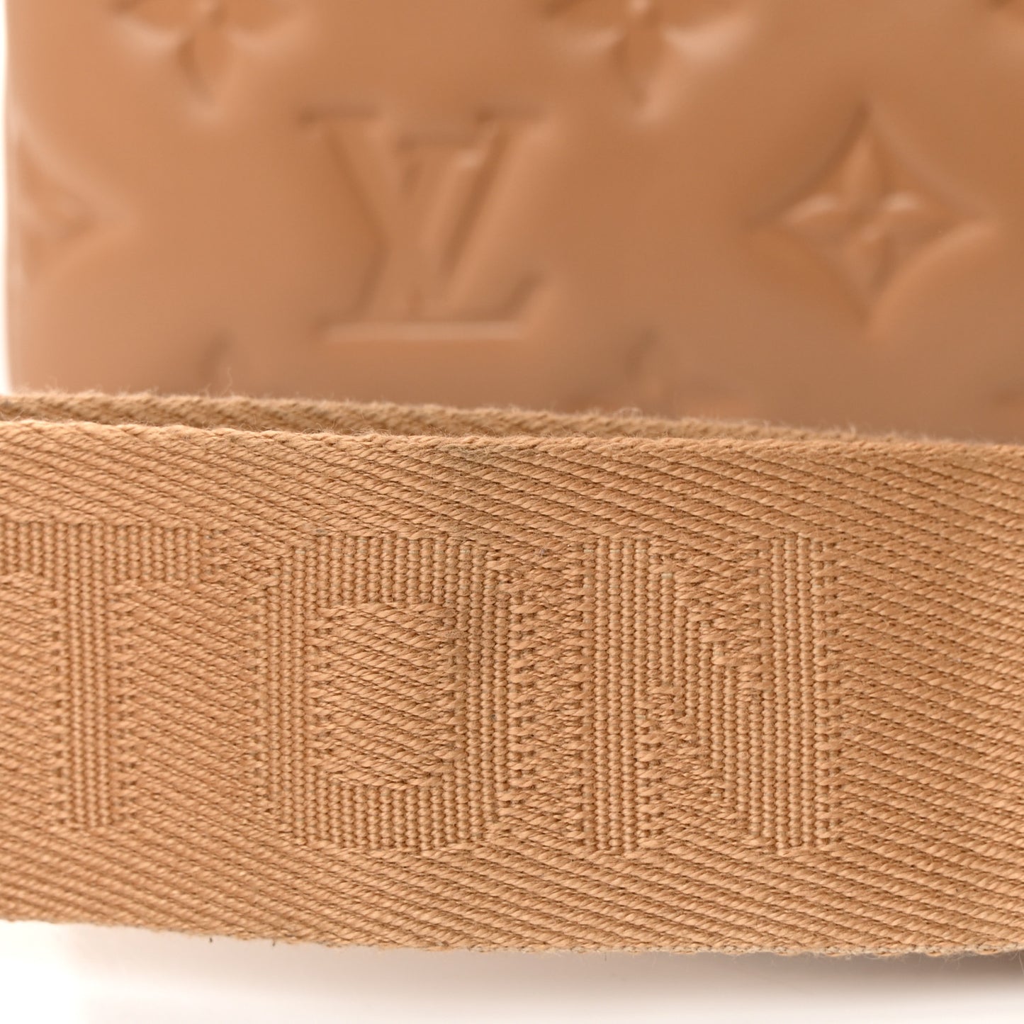 Lambskin Embossed Monogram Coussin PM Camel