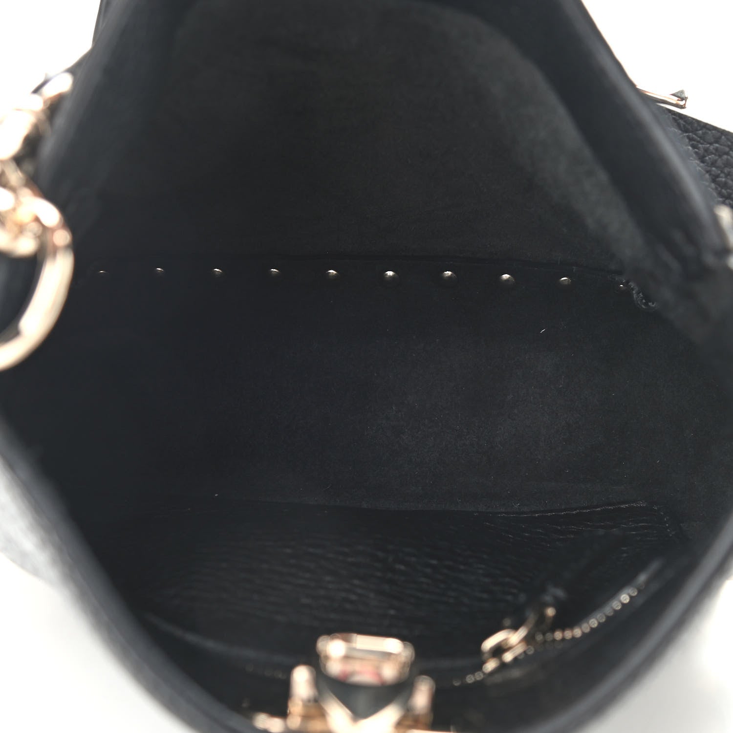 Valentino Garavani Pebbled Calfskin Mini Rockstud Flip-Lock Messenger Bag Black 5 of 8