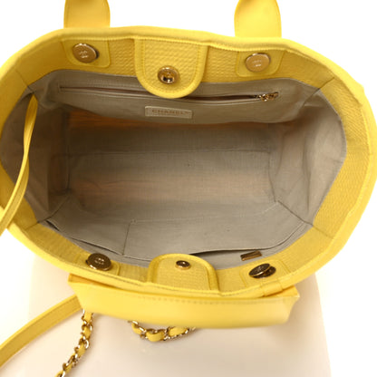 Chanel Mixed Fibers Small Deauville Tote Yellow 8 of 10