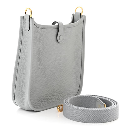 Hermes Taurillon Clemence Evelyne TPM Bleu Glacier 3 of 11
