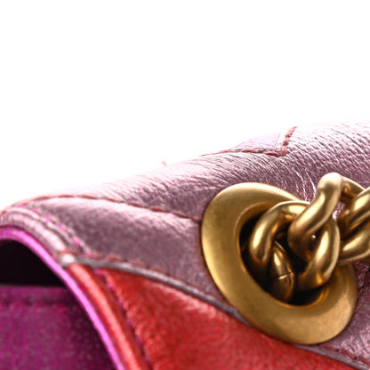 Gucci Metallic Calfskin Matelasse Mini GG Marmont Shoulder Bag Fuchsia 12 of 12