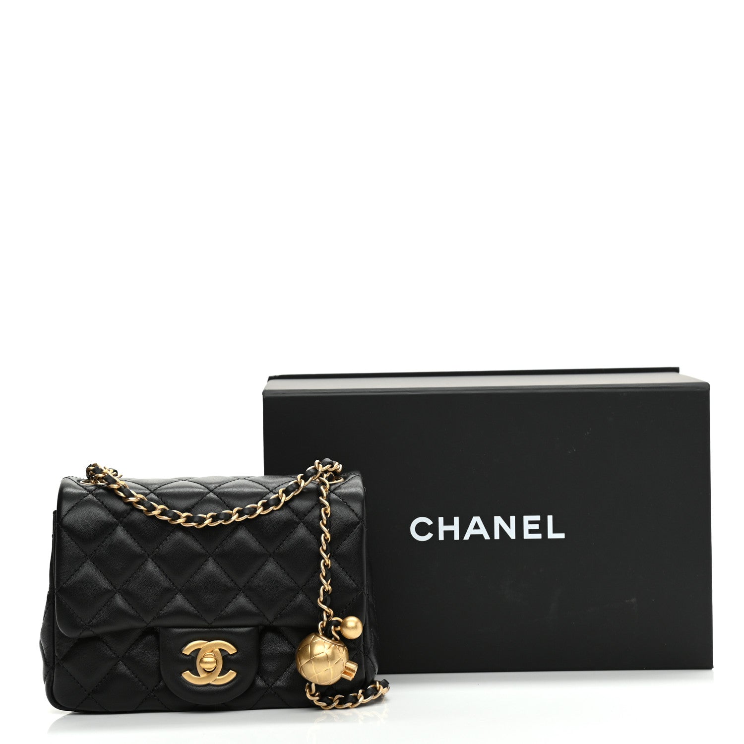 Chanel Lambskin Quilted Mini Pearl Crush Flap Black 9 of 9