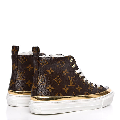 Louis Vuitton Patent Monogram Stellar Sneaker Boots 37 Gold 4 of 11