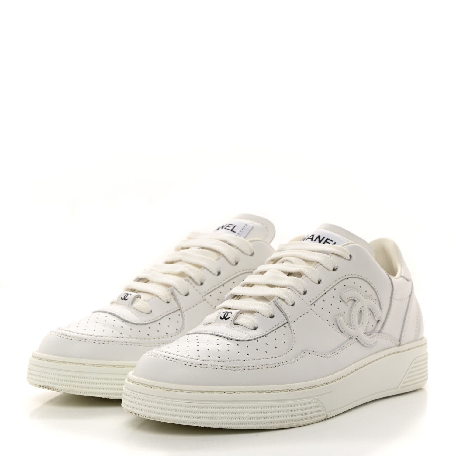Chanel Calfskin CC Womens Sneakers 36 White 3 of 10