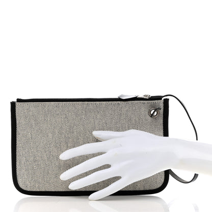 Hermes Vache Hunter Toile Herbag Pouch Ecru Black 2 of 7